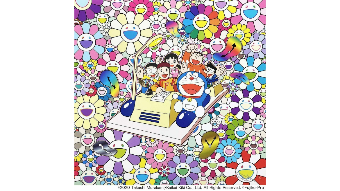 TAKASHI MURAKAMI2 - Let's go with a time machine Takashi Murakami Doraemon Offset print